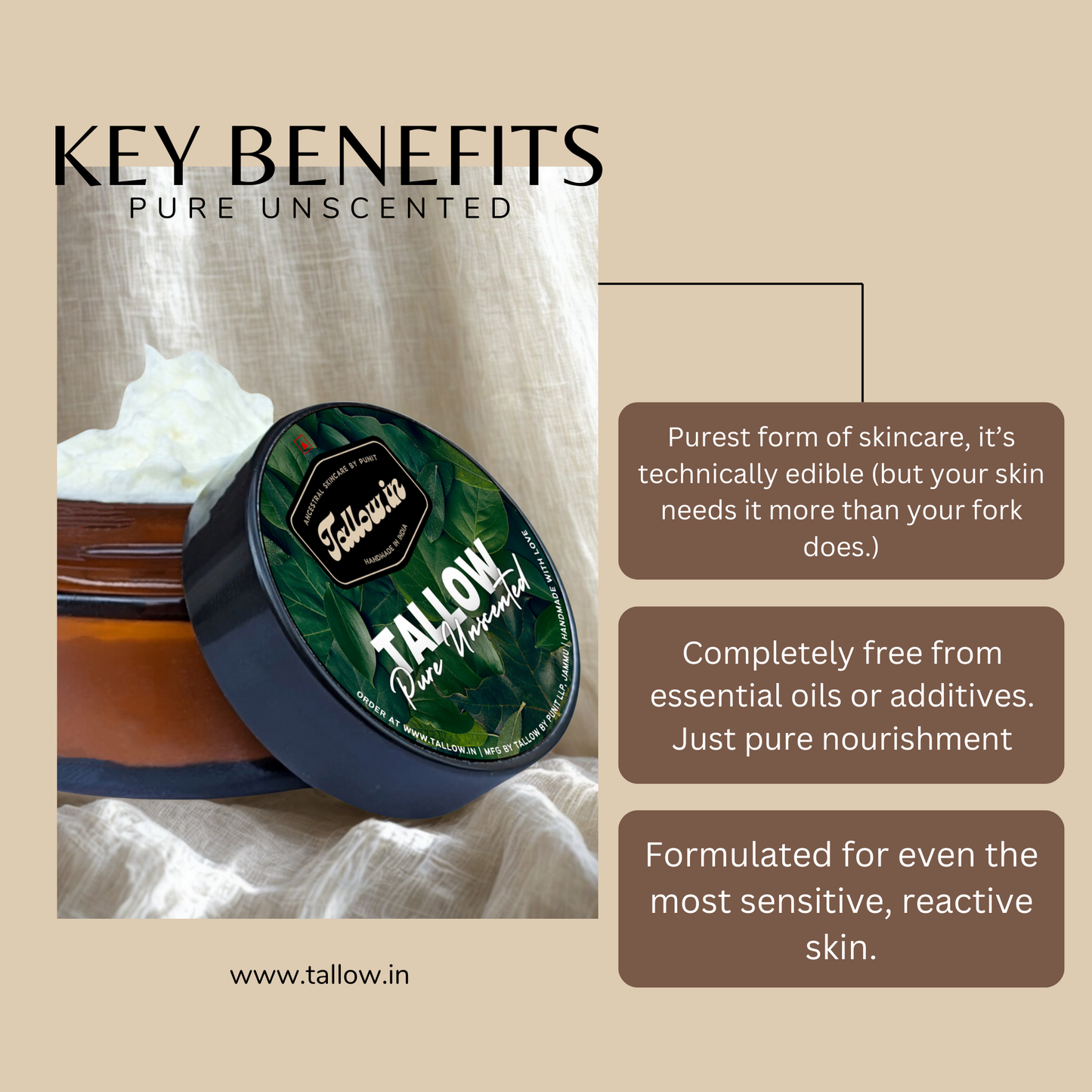 Pure Unscented Tallow Balm