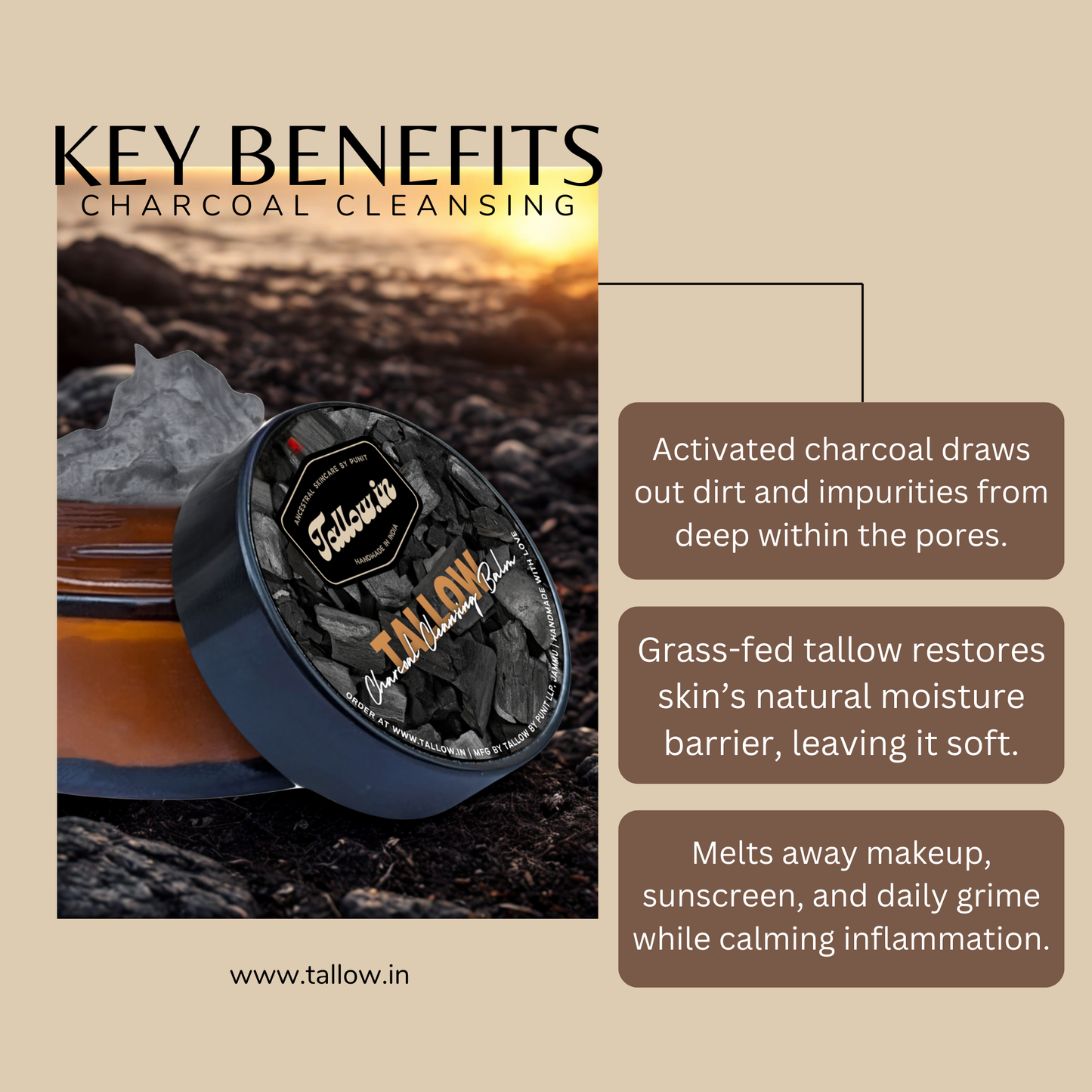 Tallow Charcoal Cleansing Balm