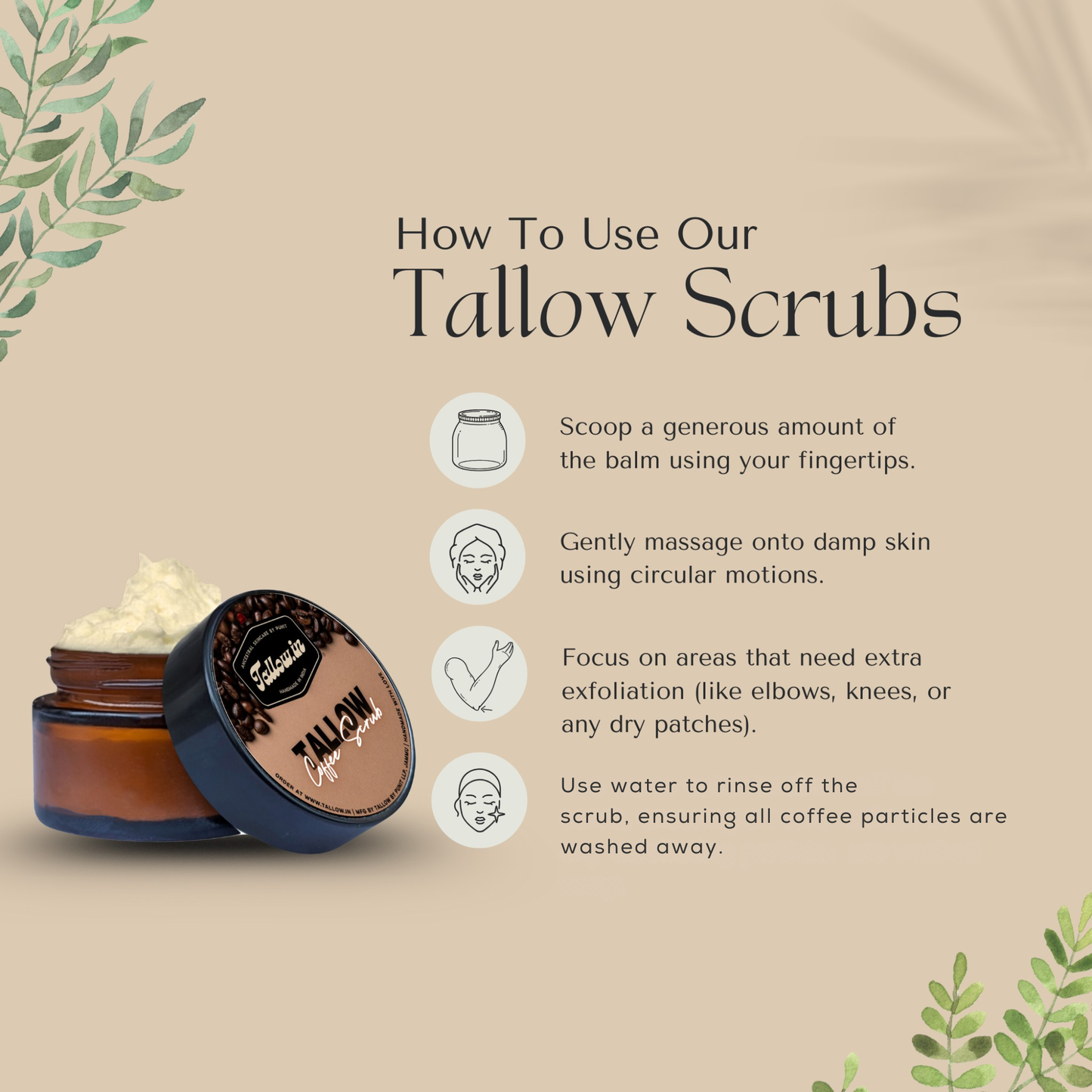 Tallow Coffee Scrub