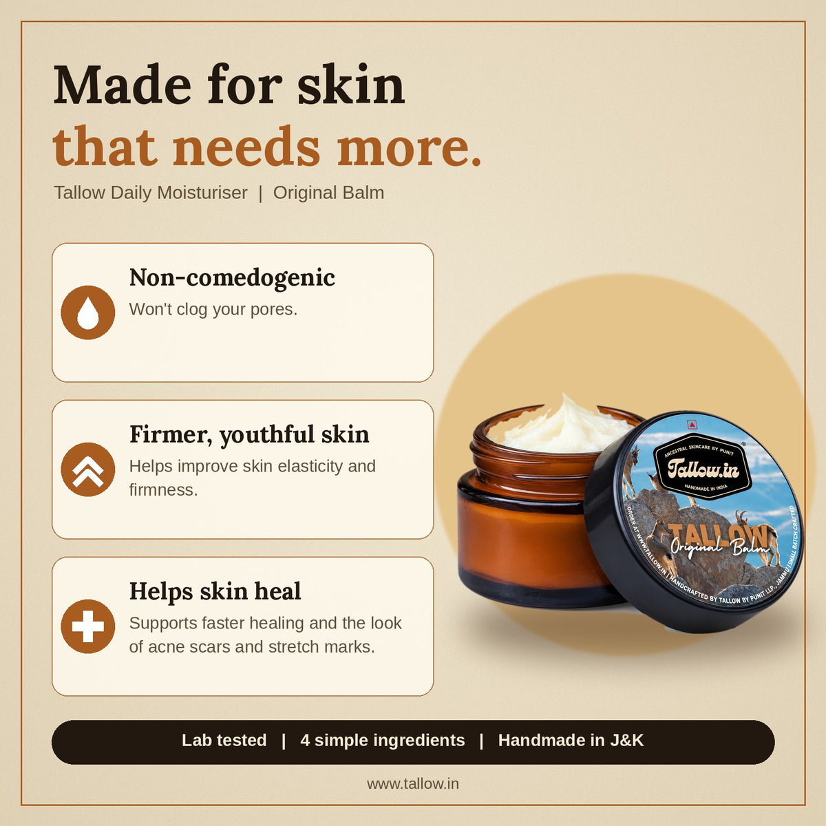 Tallow Daily Moisturiser - Original Balm